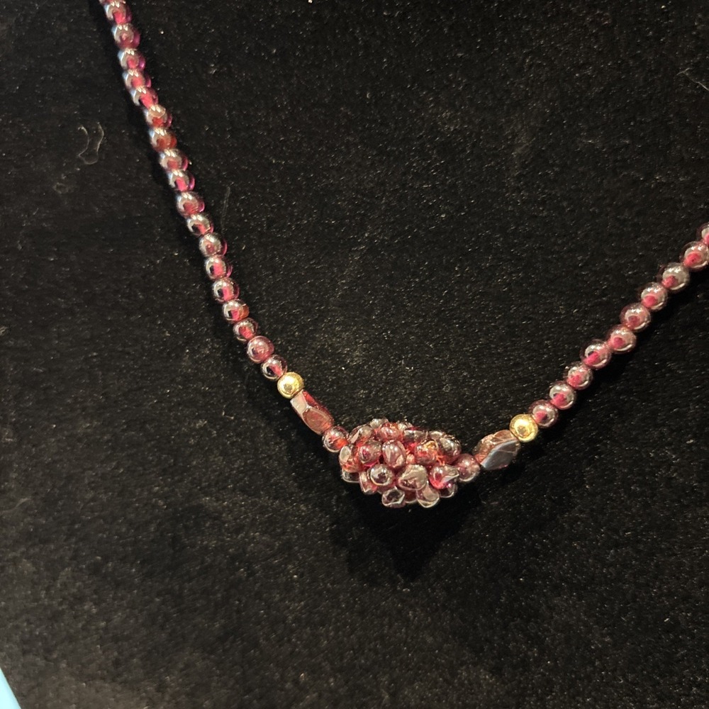 Garnet Necklace 18" Long - Picture 2 of 3